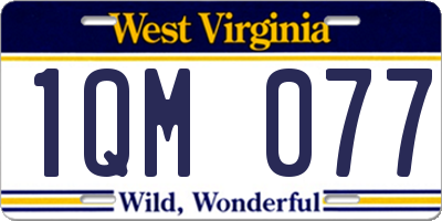 WV license plate 1QM077