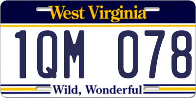 WV license plate 1QM078