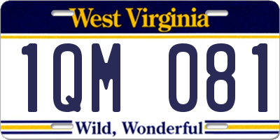 WV license plate 1QM081