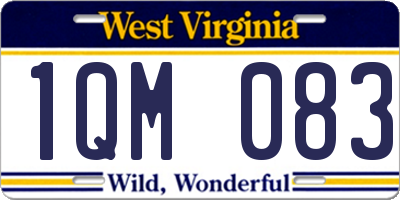 WV license plate 1QM083
