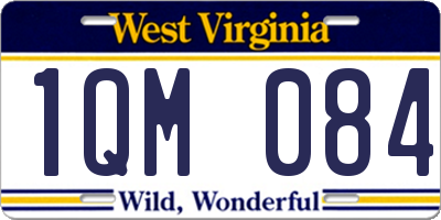 WV license plate 1QM084