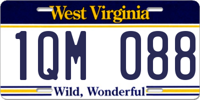 WV license plate 1QM088