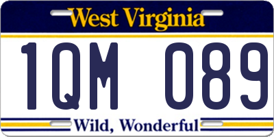 WV license plate 1QM089