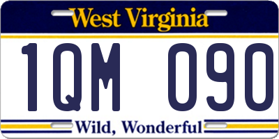 WV license plate 1QM090
