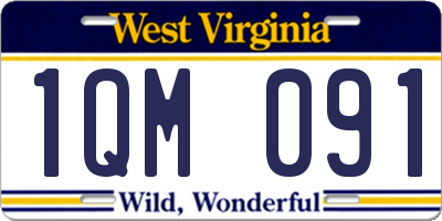 WV license plate 1QM091