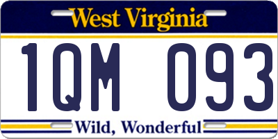 WV license plate 1QM093