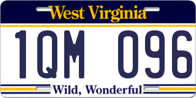 WV license plate 1QM096