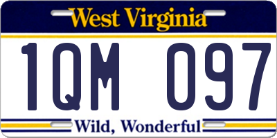 WV license plate 1QM097