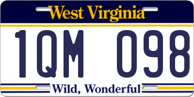 WV license plate 1QM098