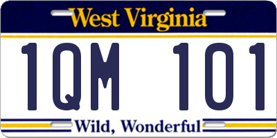 WV license plate 1QM101