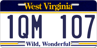 WV license plate 1QM107