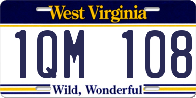 WV license plate 1QM108