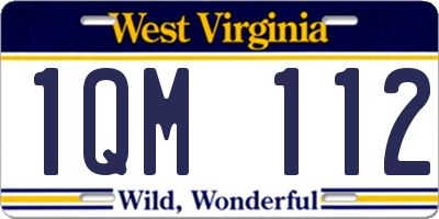 WV license plate 1QM112