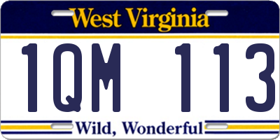 WV license plate 1QM113