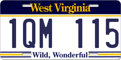 WV license plate 1QM115