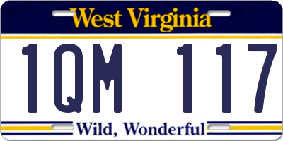 WV license plate 1QM117