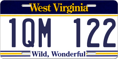 WV license plate 1QM122