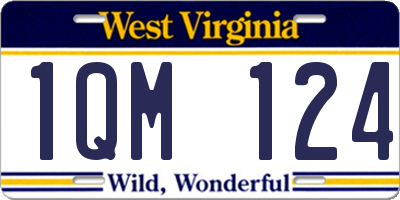 WV license plate 1QM124