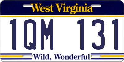 WV license plate 1QM131