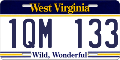WV license plate 1QM133