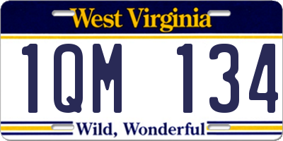 WV license plate 1QM134