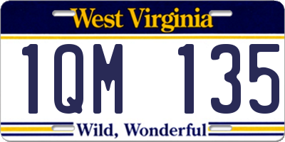WV license plate 1QM135
