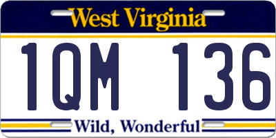 WV license plate 1QM136