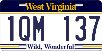 WV license plate 1QM137