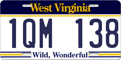 WV license plate 1QM138