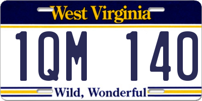WV license plate 1QM140