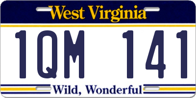 WV license plate 1QM141