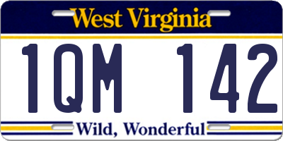WV license plate 1QM142