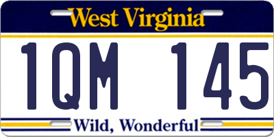 WV license plate 1QM145