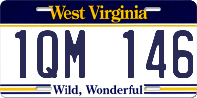 WV license plate 1QM146