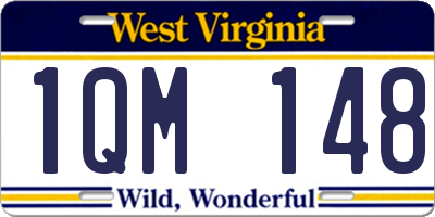 WV license plate 1QM148