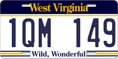 WV license plate 1QM149