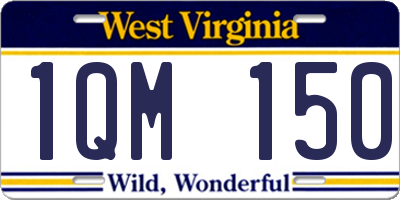 WV license plate 1QM150