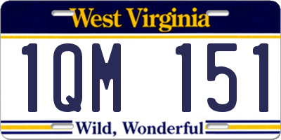 WV license plate 1QM151