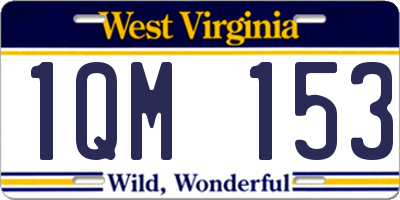 WV license plate 1QM153