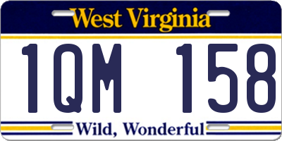 WV license plate 1QM158