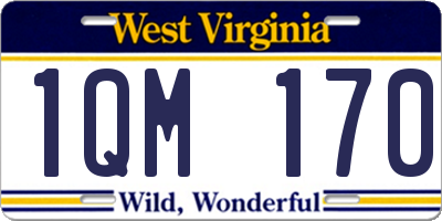 WV license plate 1QM170