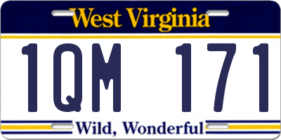 WV license plate 1QM171