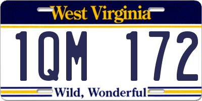 WV license plate 1QM172