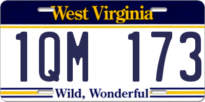 WV license plate 1QM173