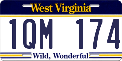 WV license plate 1QM174