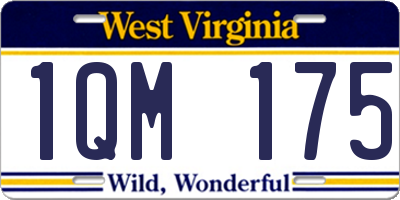WV license plate 1QM175
