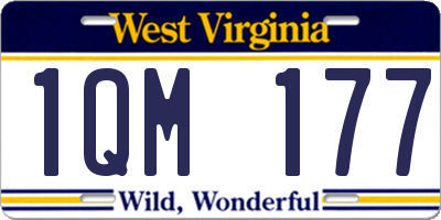 WV license plate 1QM177