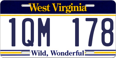 WV license plate 1QM178