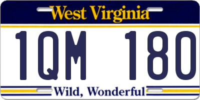 WV license plate 1QM180