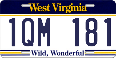 WV license plate 1QM181
